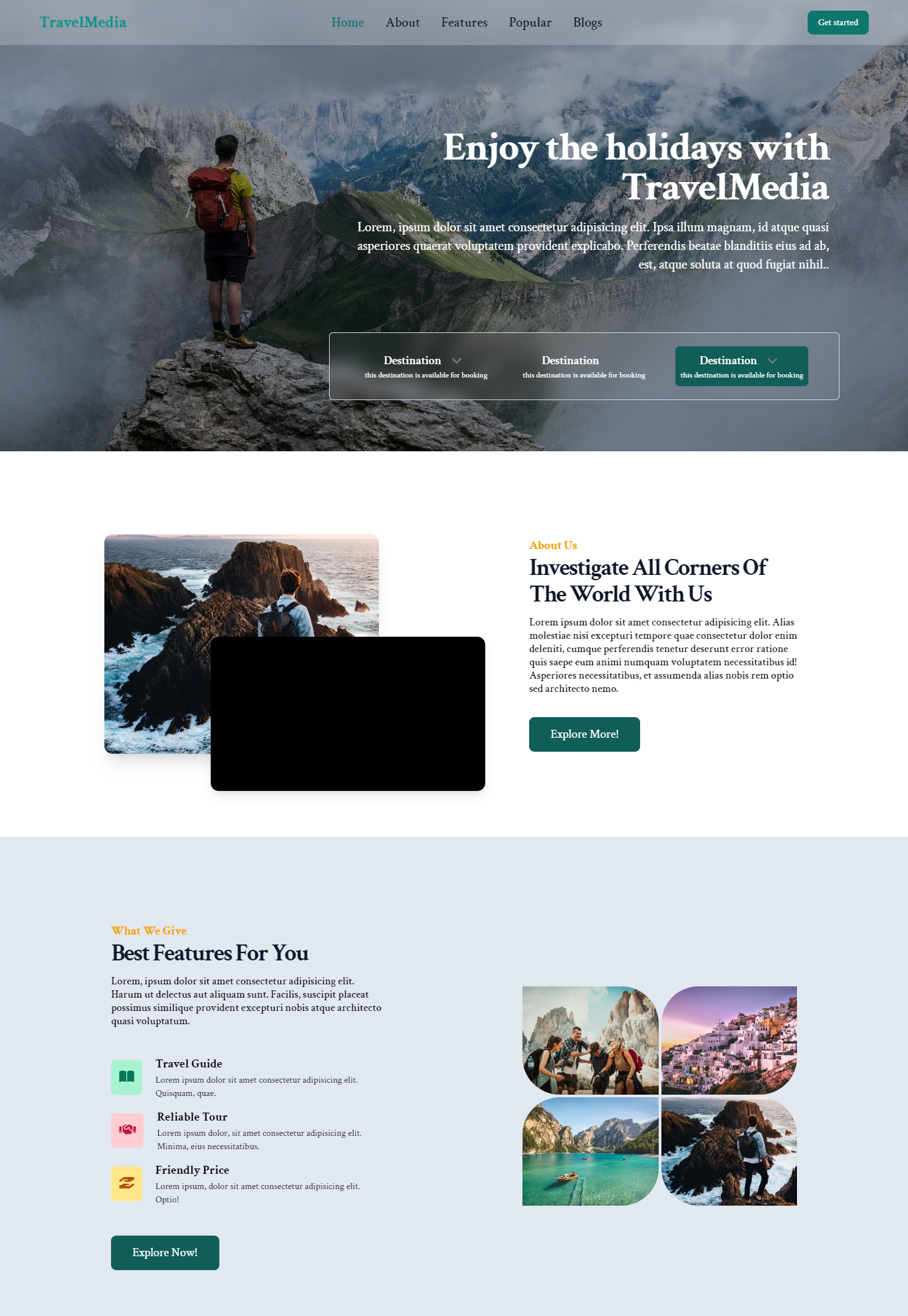 Landing Page Travel