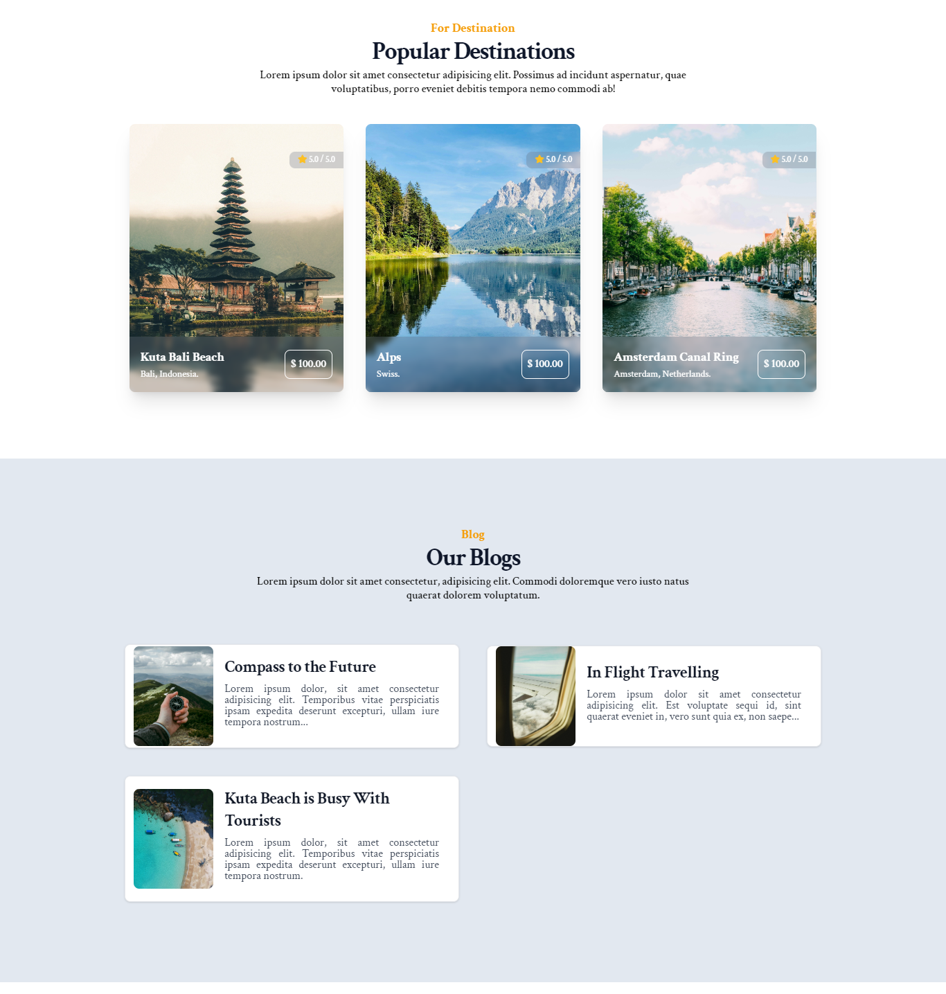 Landing Page Travel